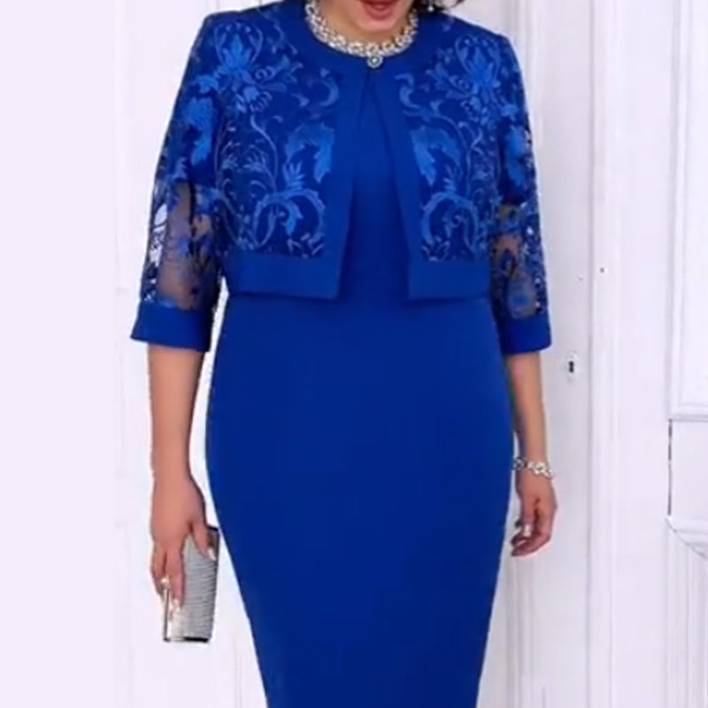 đ„Ensemble de robe moulante Ă la mode avec dentelle