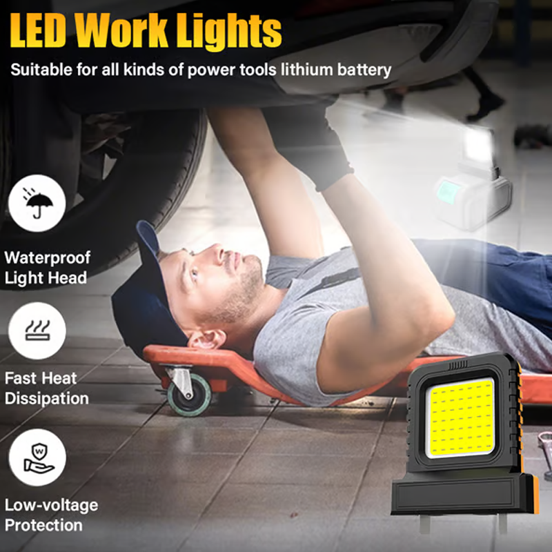 Lampe LED réglable pour outils à batterie au lithium