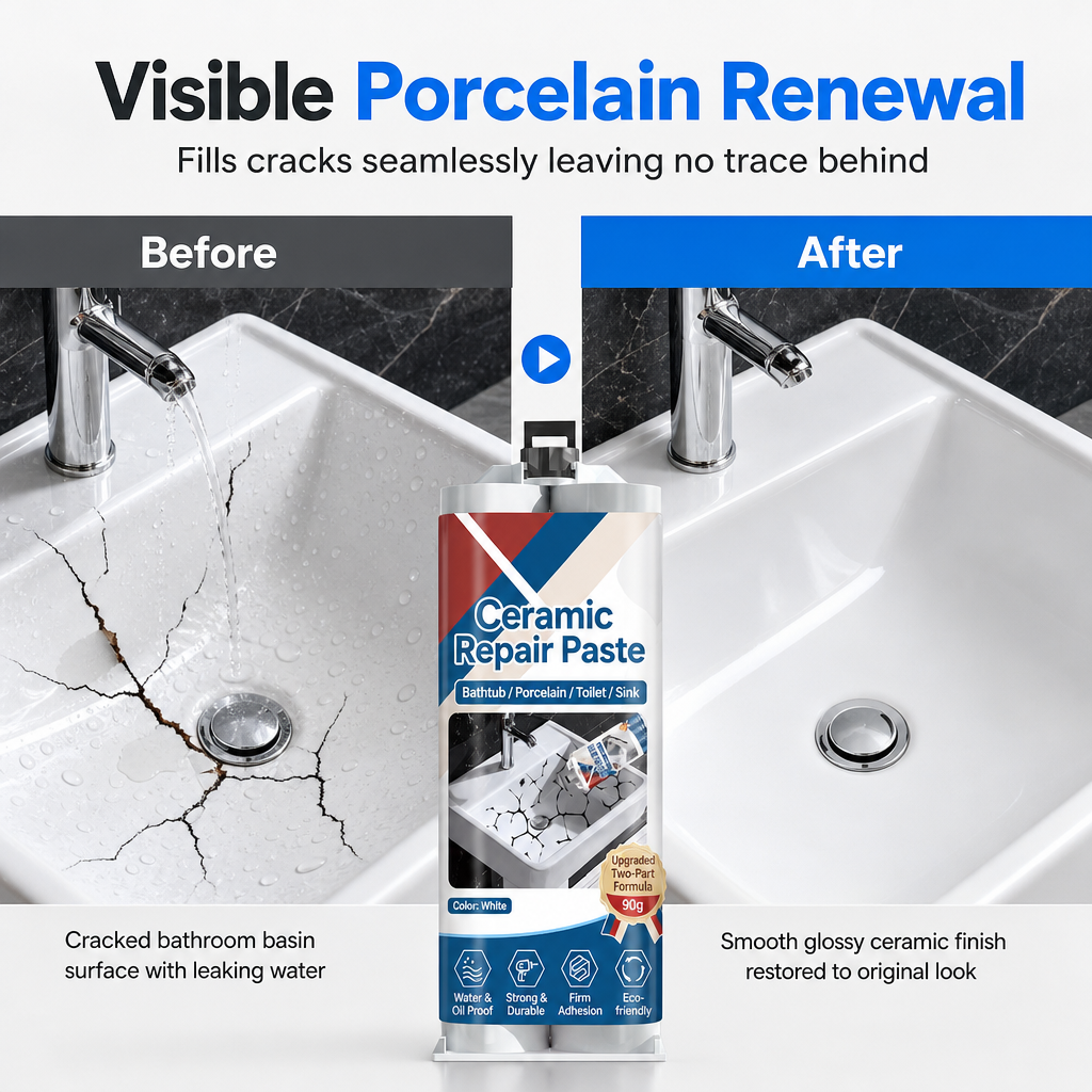 đż 50 % RABATT NU! đ ïž Snabbtorkande reparationspasta för kakel och keramik â epoxiharts, vattentĂ€t & enkel anvĂ€ndning â perfekt för handfat, kakel och porslin đ§đ