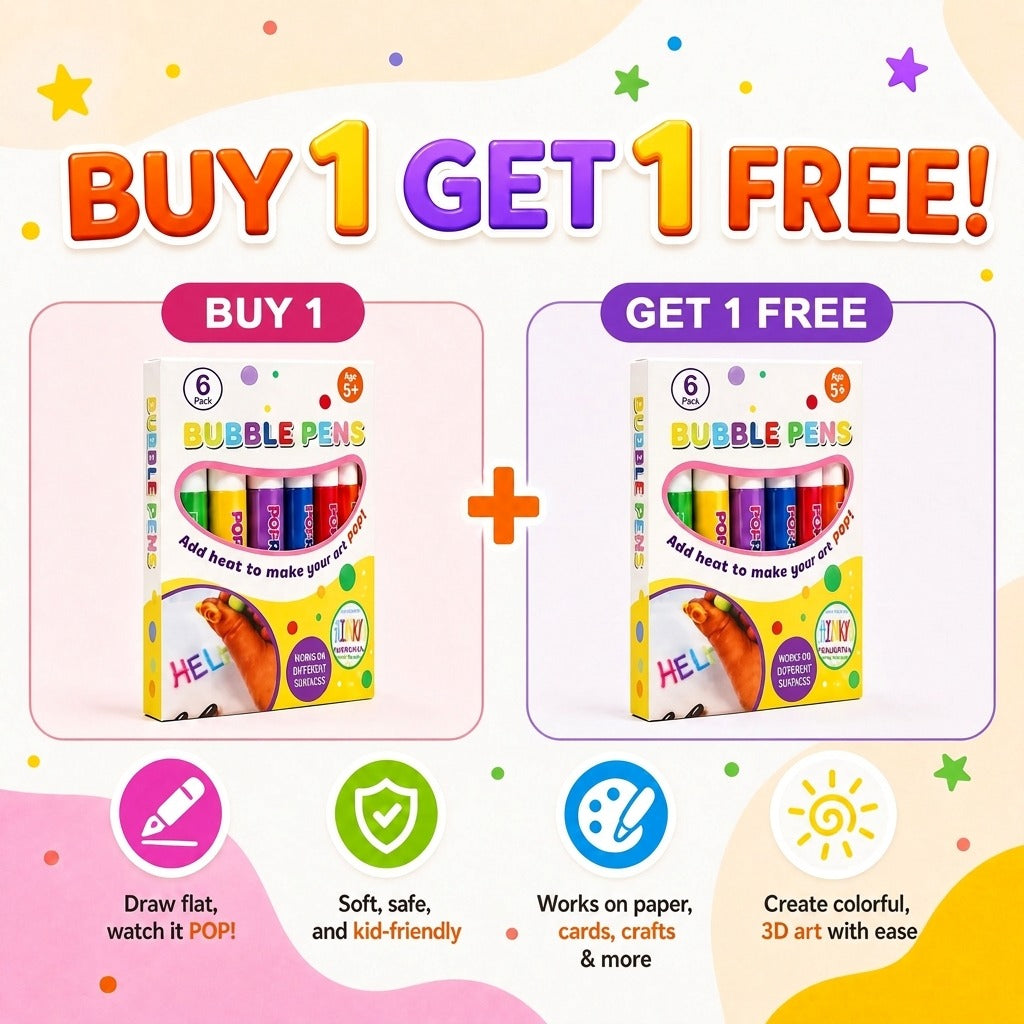 🎄 50% RABATT! 🔮 Magic Pen – rita 3D med ett drag! DIY Bubble Popcorn Drawing Pens – julklapp för kreativa barn 🎁