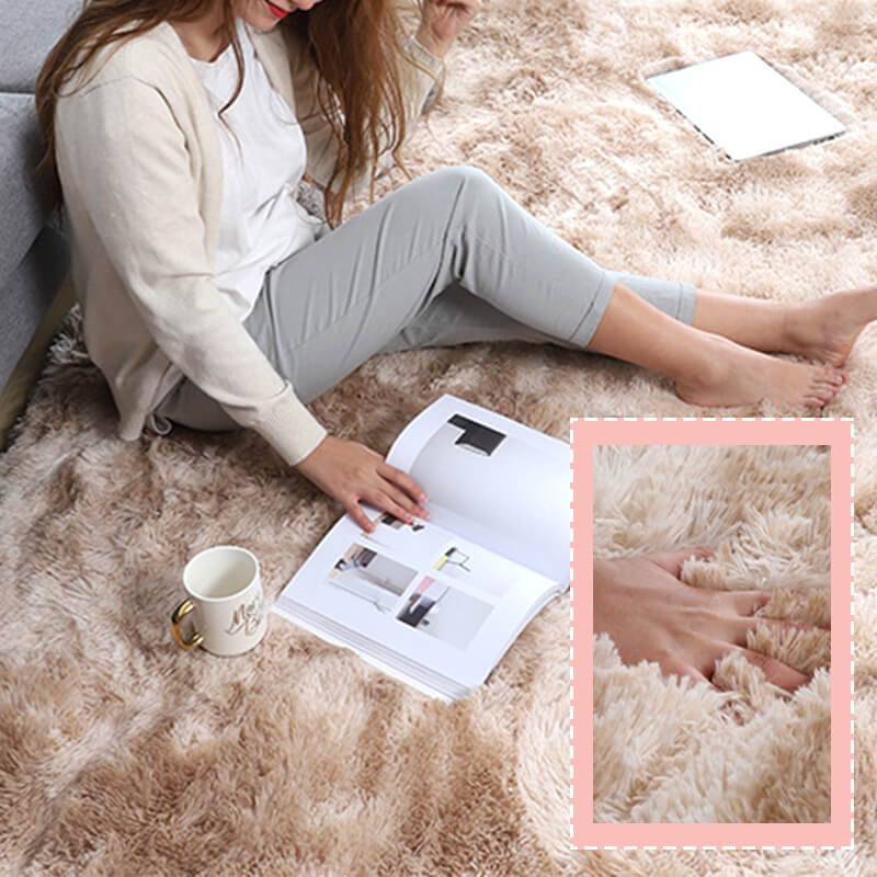 ⏳ Begränsat erbjudande 50% rabatt 💥 Mjuk fluffig matta i gradientfärg – Ultramjuk, halkfri och maskintvättbar ryamatta för sovrum och vardagsrum 🌈🛋️