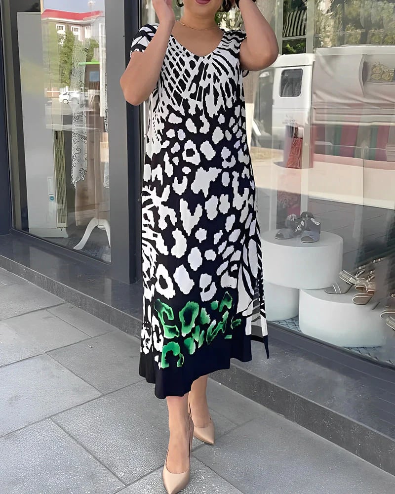 💖 Vente limitée -50% 💖 Robe décontractée à manches courtes imprimée