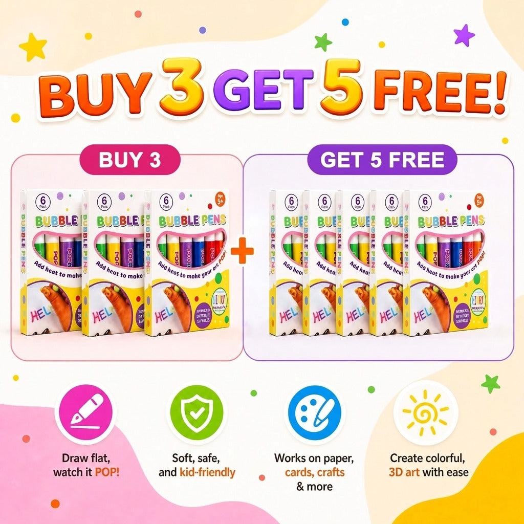🎄 50% RABATT! 🔮 Magic Pen – rita 3D med ett drag! DIY Bubble Popcorn Drawing Pens – julklapp för kreativa barn 🎁