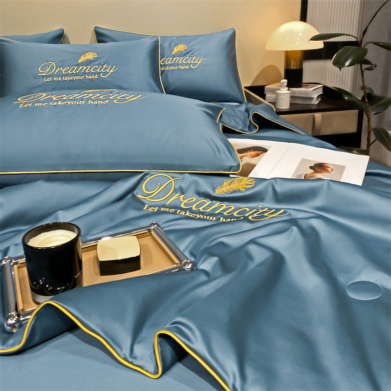 ⏳Offre spéciale à durée limitée⌛Parure de lit quatre pièces en velours de haute qualité💕Confortable et rafraîchissant