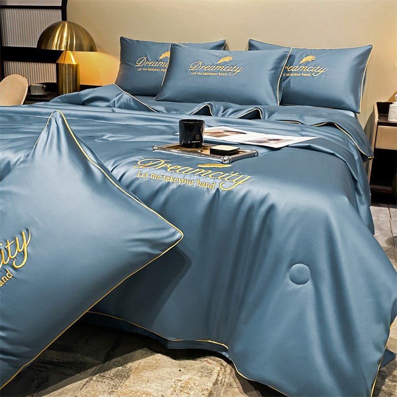 ⏳Offre spéciale à durée limitée⌛Parure de lit quatre pièces en velours de haute qualité💕Confortable et rafraîchissant
