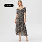 🎁  Vente chaude 49% de réduction 🔥 Robe imprimée à col V hors épaule pour femmes
