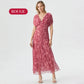 🎁  Vente chaude 49% de réduction 🔥 Robe imprimée à col V hors épaule pour femmes