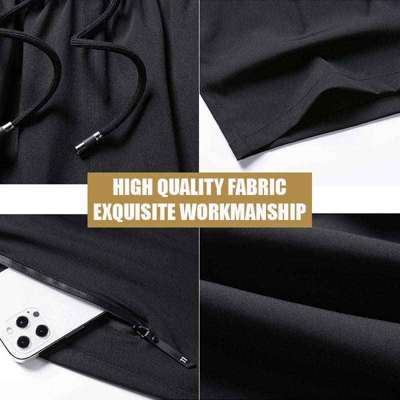 Shorts Extensibles en Soie Glacée pour Hommes de Grande Taille