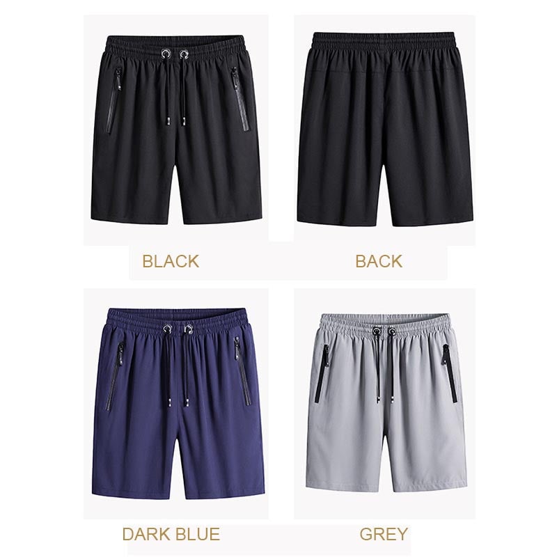 Shorts Extensibles en Soie Glacée pour Hommes de Grande Taille