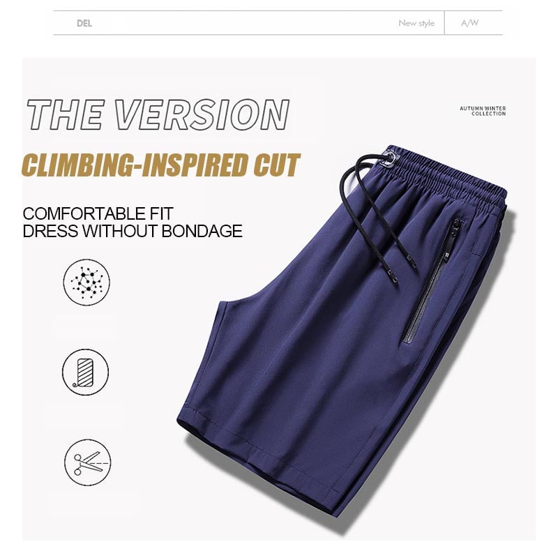 Shorts Extensibles en Soie Glacée pour Hommes de Grande Taille
