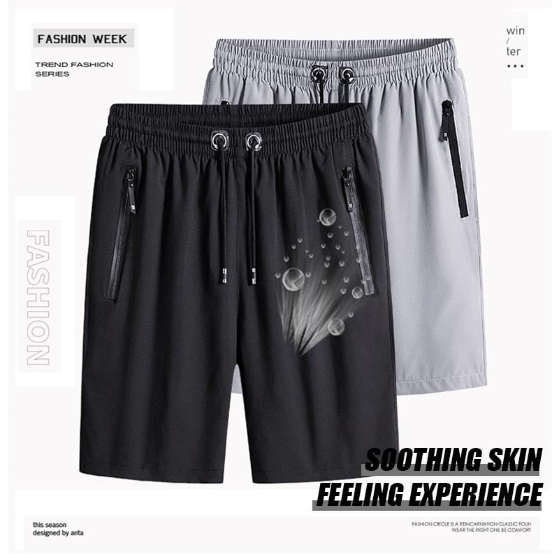 Shorts Extensibles en Soie Glacée pour Hommes de Grande Taille