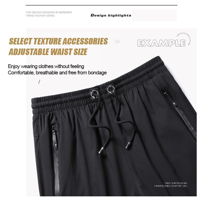 Shorts Extensibles en Soie Glacée pour Hommes de Grande Taille