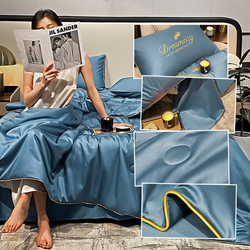 Housse de couette en soie glacée simple d'été