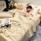 Housse de couette en soie glacée simple d'été