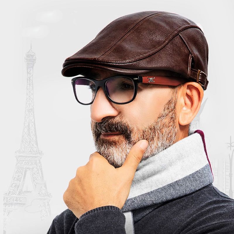 Casquettes en Cuir de Style Gavroche pour Hommes