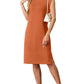 🔥Soldes d'été 50 %🌸Robe mi-longue ample fendue à col rond et poches pour femme