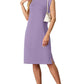 🔥Soldes d'été 50 %🌸Robe mi-longue ample fendue à col rond et poches pour femme
