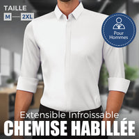 Chemise Habillée Extensible Infroissable pour Hommes🔥【Aucun repassage requis】🔥