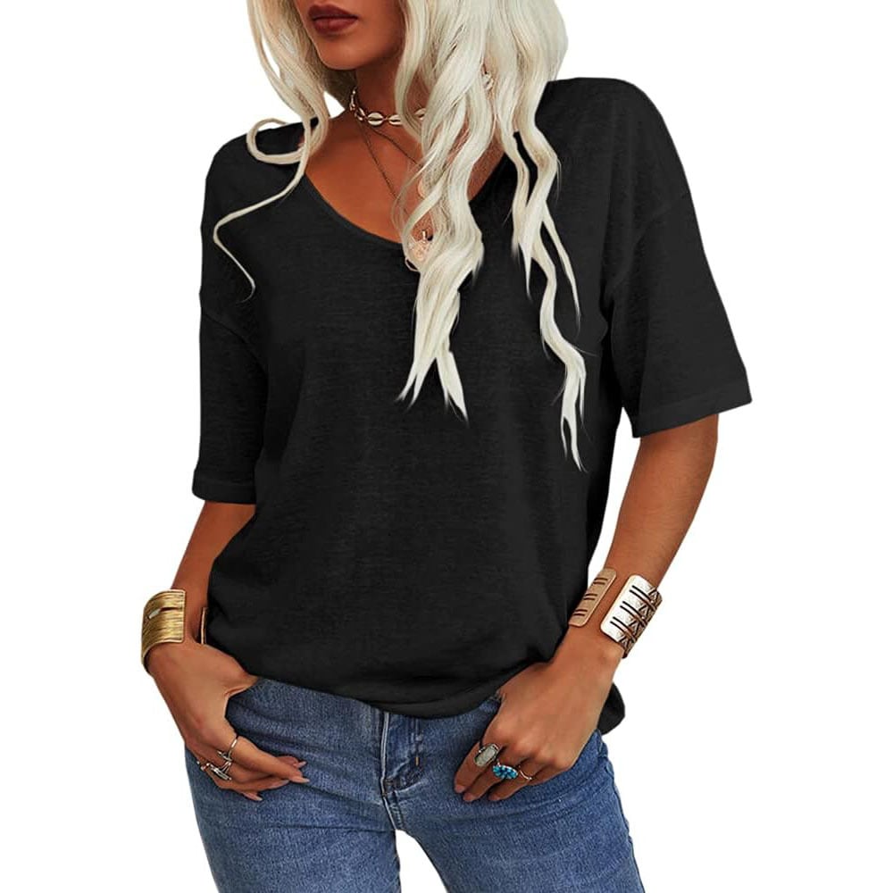 🔥Dernier jour 51% de réduction🔥T-shirt à Col V Uni pour