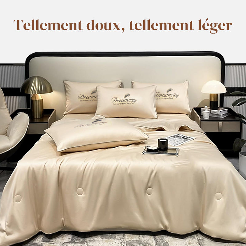 🛏Meilleurs prix pour l'été❄️Parure de lit quatre pièces en velours de haute qualité💕Confortable et rafraîchissant(🚀50% de réduction)