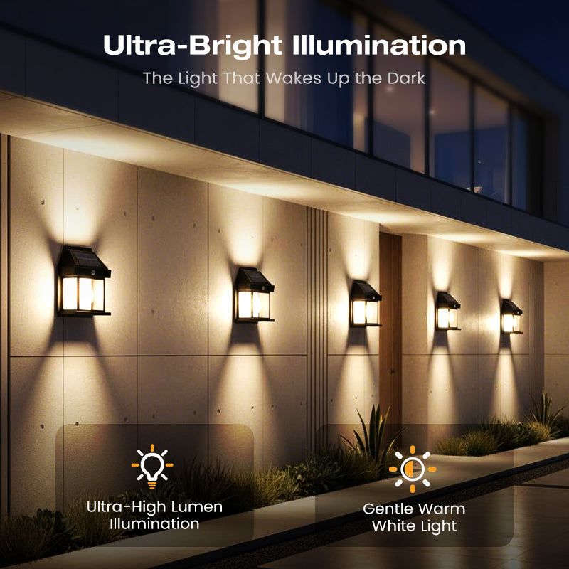 ☀️ 50 % RABATT! 💡 Solcellsvägglampa med rörelsedetektor, IP65 vattenskydd, trådlös och utan elräkning 🏡