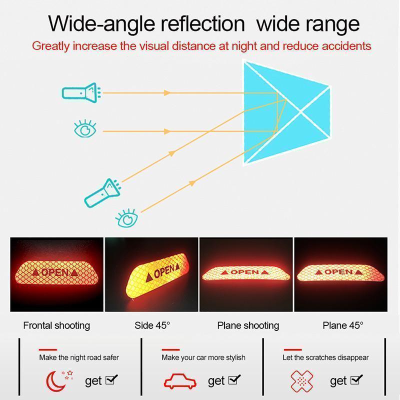 ✨Köp 1 Få 1 Gratis🚗Reflekterande antikollisions-varningsdekaler för bil (4 st)