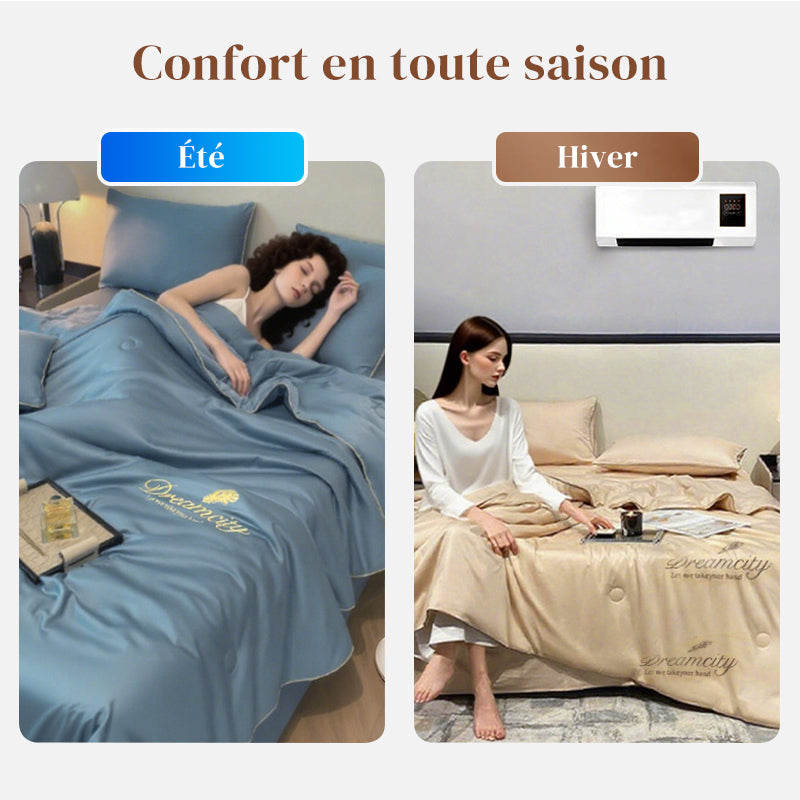 🛏Meilleurs prix pour l'été❄️Parure de lit quatre pièces en velours de haute qualité💕Confortable et rafraîchissant(🚀50% de réduction)