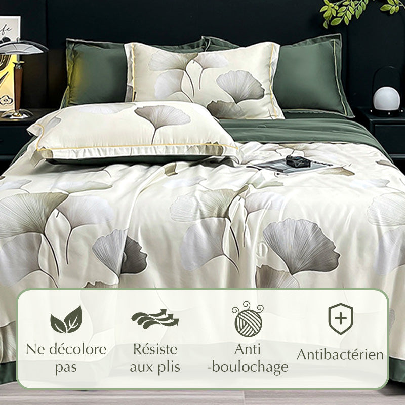 🔥Offre estivale limitée 60% de réduction 🌸 Parure de Lit 4 Pièces Florale Fraîche et Respirante