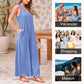 🔥🛍️Promotion chaude 50 % de réduction💃Combinaison Décontractée Sans Manches à Col en V et Jambes Larges pour Femmes🌸