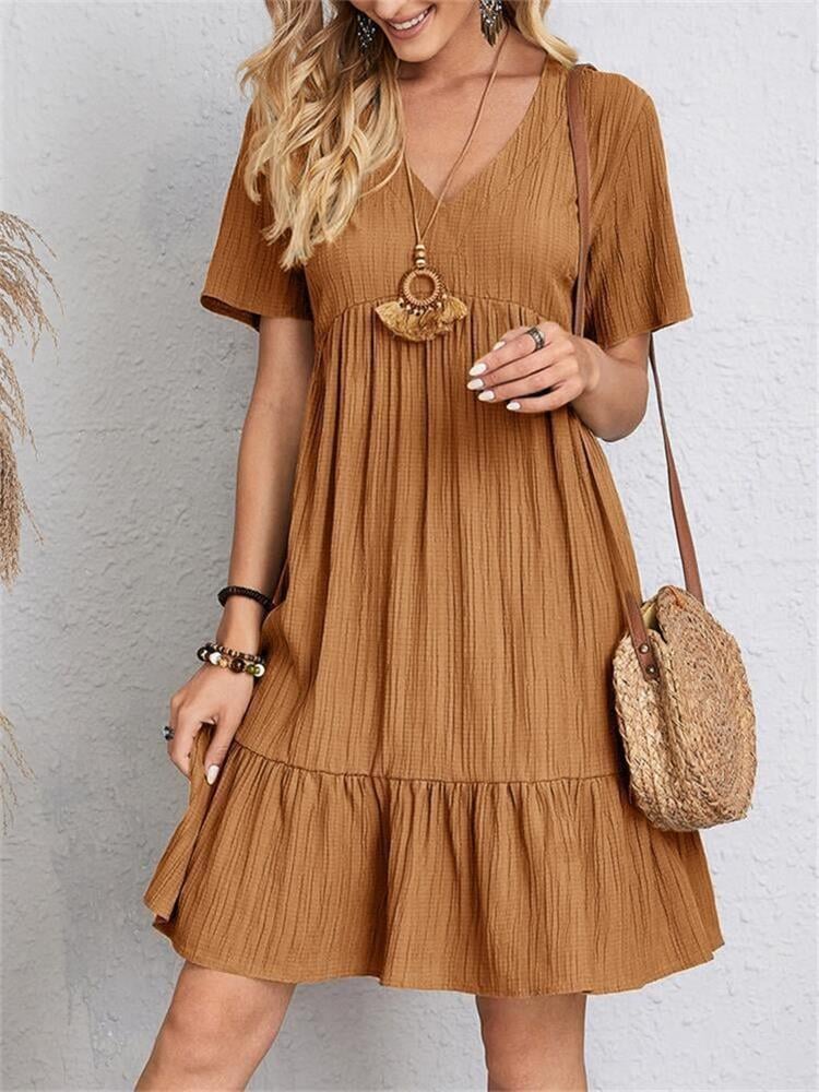 👚💃Robe fluide décontractée à nouer à la taille