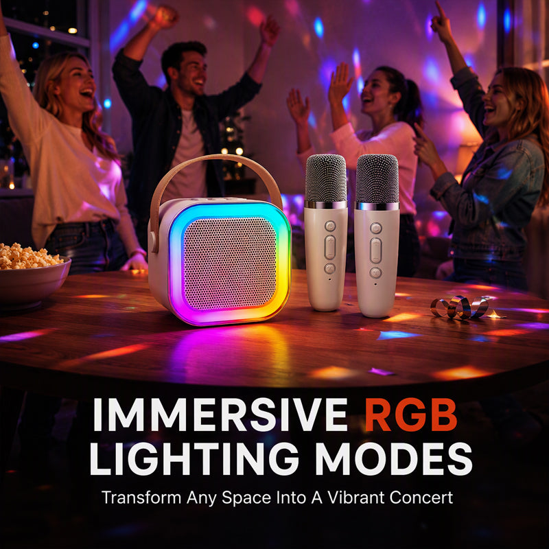 🎉 Spara 50 % nu! Minikaraokemaskin för barn med trådlösa mikrofoner – musik, kul och sång hemma 🎤✨
