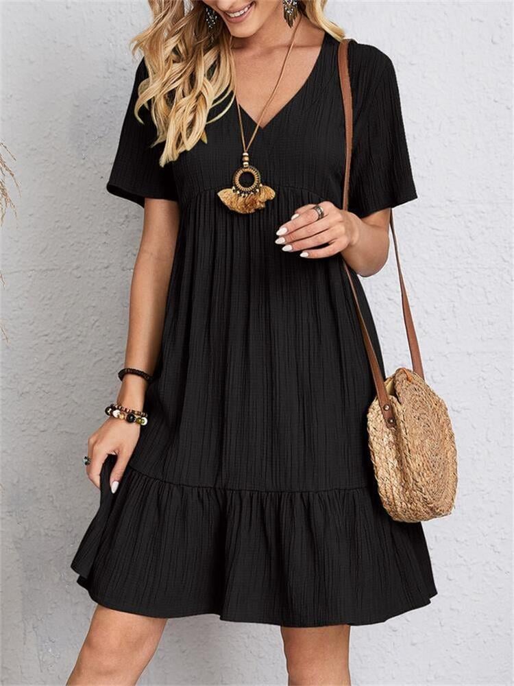 👚💃Robe fluide décontractée à nouer à la taille