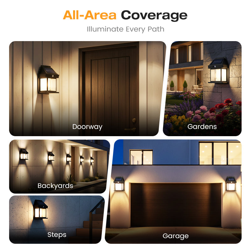 ☀️ 50 % RABATT! 💡 Solcellsvägglampa med rörelsedetektor, IP65 vattenskydd, trådlös och utan elräkning 🏡