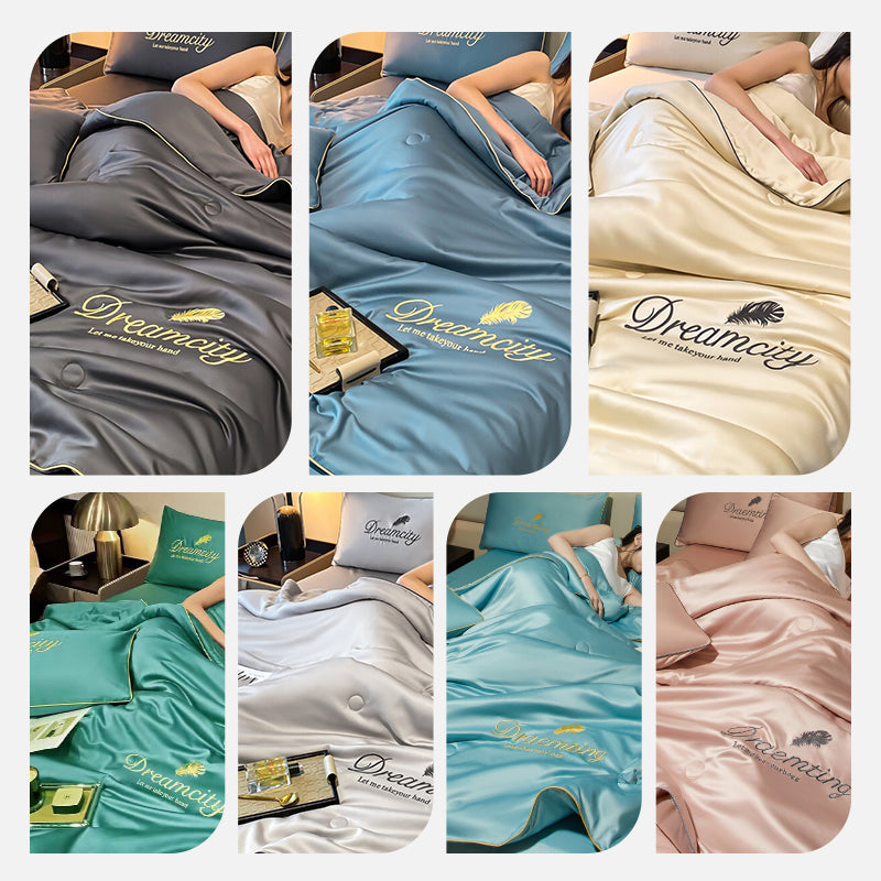🛏Meilleurs prix pour l'été❄️Parure de lit quatre pièces en velours de haute qualité💕Confortable et rafraîchissant(🚀50% de réduction)