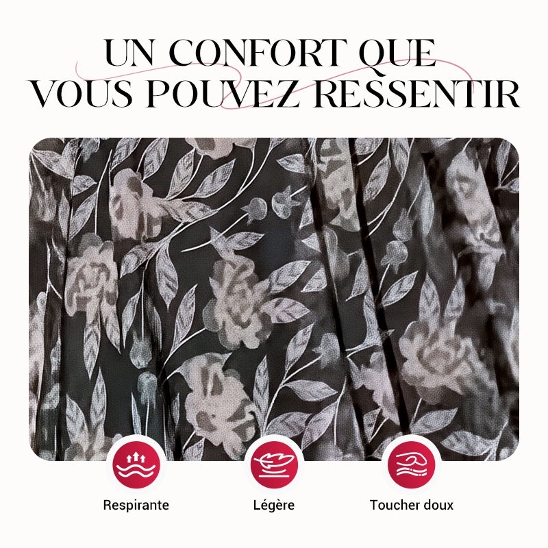 🎁  Vente chaude 49% de réduction 🔥 Robe imprimée à col V hors épaule pour femmes