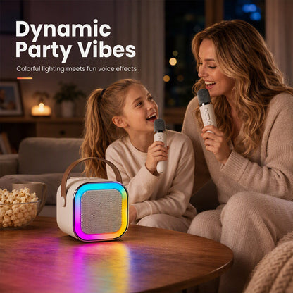 🎉 Spara 50 % nu! Minikaraokemaskin för barn med trådlösa mikrofoner – musik, kul och sång hemma 🎤✨