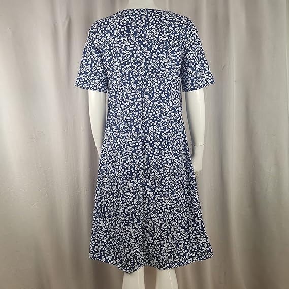 🎁Robe en coton à encolure dégagée pour femmes décontractées (8 couleurs avec poches)