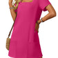 💕Promotion d'été 50% DE RÉDUCTION👗Robe décontractée à carreaux femme à manches courtes avec poches