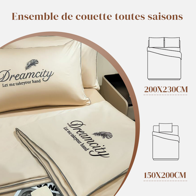 🛏Meilleurs prix pour l'été❄️Parure de lit quatre pièces en velours de haute qualité💕Confortable et rafraîchissant(🚀50% de réduction)