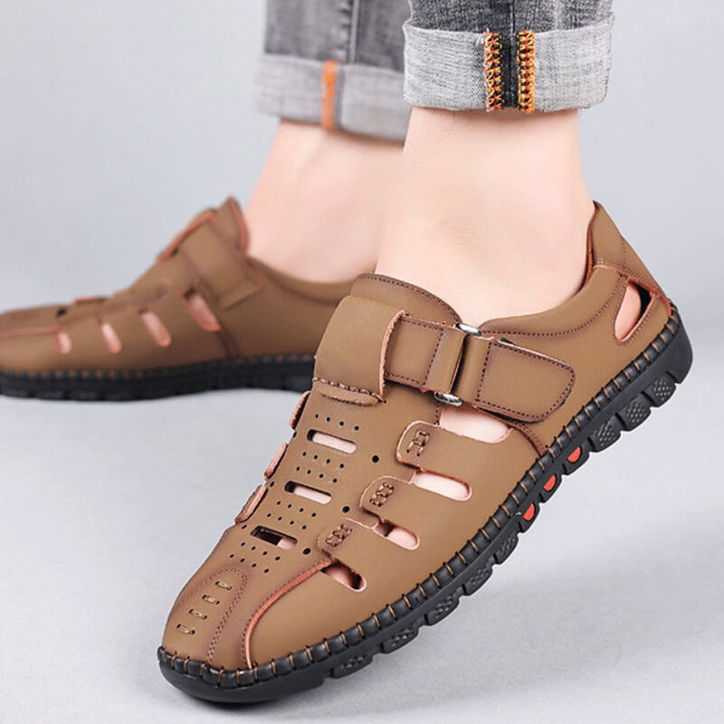 🔥Sandales en cuir PU à la mode avec des trous