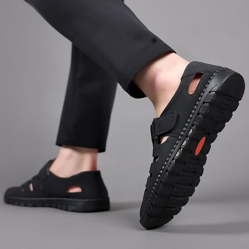 🔥Sandales en cuir PU à la mode avec des trous