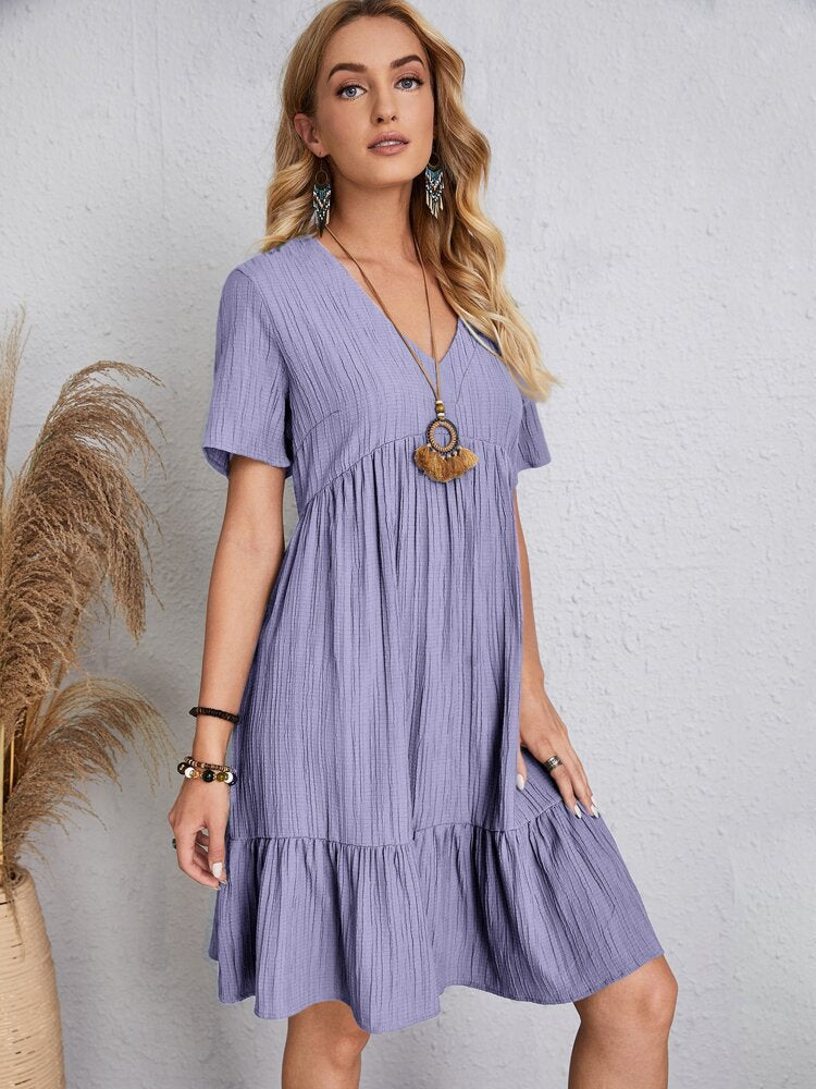 👚💃Robe fluide décontractée à nouer à la taille