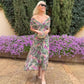 Robe élégante en maille avec motif floral pour femmes