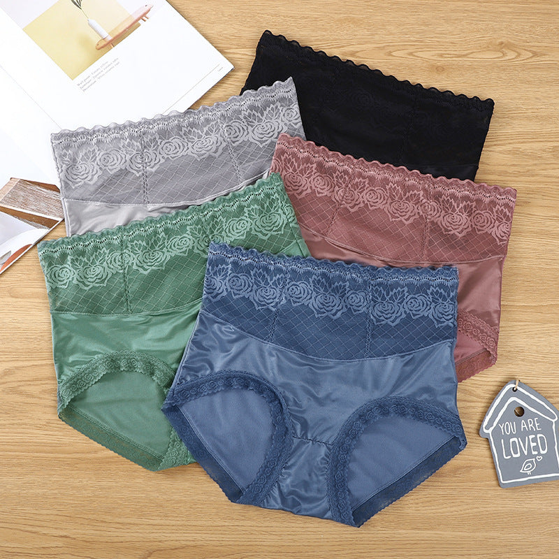 【Dernier jour pour acheter 2 et obtenir 1 gratuits】🎅🎊Culotte taille haute en dentelle avec ourlets latéraux.