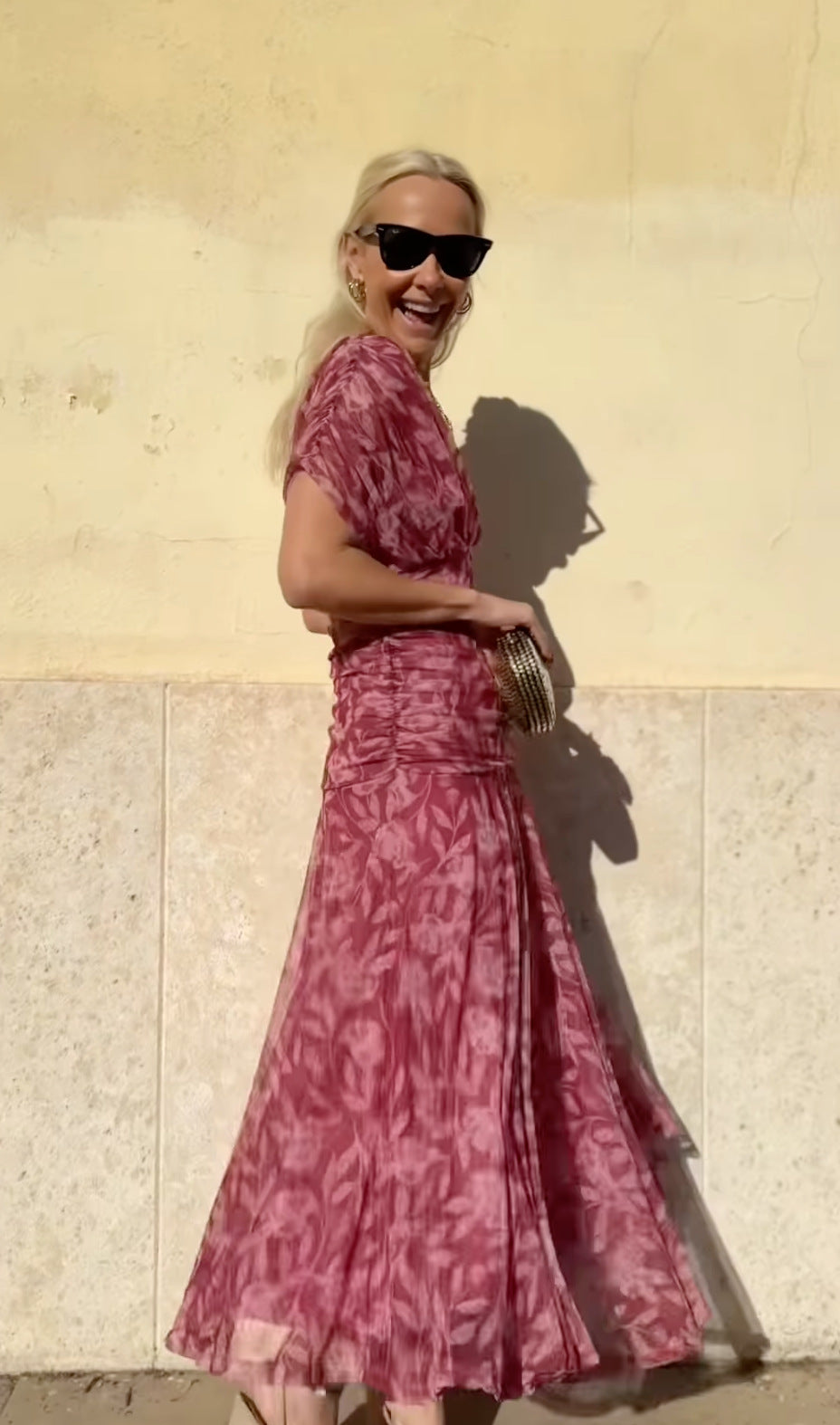 Robe élégante en maille avec motif floral pour femmes