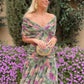 Robe élégante en maille avec motif floral pour femmes