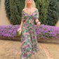 Robe élégante en maille avec motif floral pour femmes