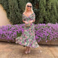 Robe élégante en maille avec motif floral pour femmes