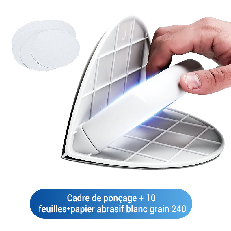 Outil de Ponçage Multifonctionnel Semi-Circulaire avec Papier Abrasif 🛠️✨ | Idéal pour Coins et Surfaces Courbes