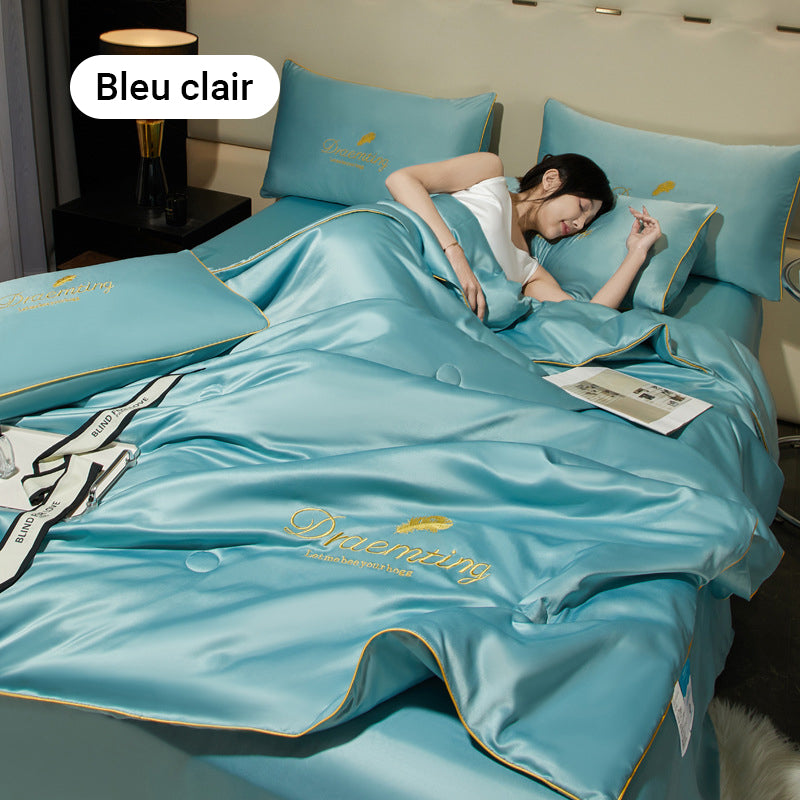⏳Offre spéciale à durée limitée⌛Parure de lit quatre pièces en velours de haute qualité💕Confortable et rafraîchissant